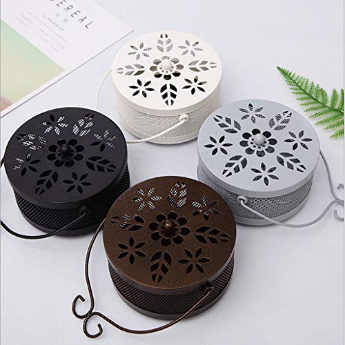 DIGOOD Mosquito Coil Holder Retro Portable Mosquito Incense Burner for Home and Garden (Brown) - Thumbnail 4