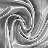 mds Pack of 10 Yard Charmeuse Bridal Solid Satin Fabric for Wedding Dress Fashion Crafts Costumes Decorations Silky Satin 44†Silver Gray