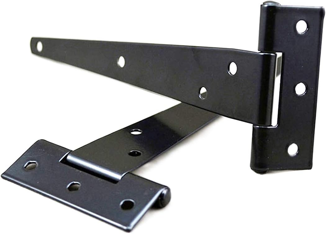 KAIISSA 2 PCS T Hinges Heavy Duty T Shape Hinges T Strap Hinges Black - Image 5