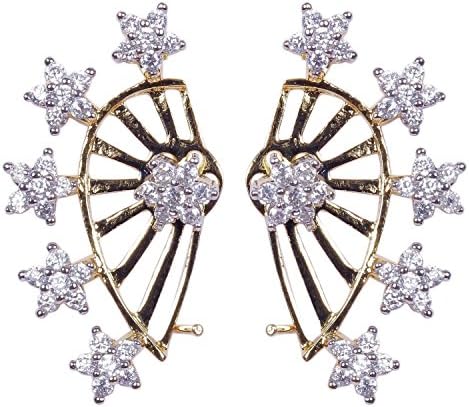 Hariom 18K AD Star Earcuff Earrings For Women