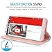 LG G6 Case, Maxboost Wallet Protective Case with Hand Strap for LG G6 [Folio Style] Convenient Stand Feature PU Leather LG G6 Flip Cover with Card Slot and Side Pocket Magnetic Closure – Rose Gold