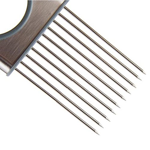 YIJIA Onion Holder Vegetable Potato Cutter Slicer Gadget Stainless Steel Fork Slicing Helper Kitchen Tool Aid Gadget Cutting Chopper