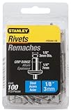 Stanley Pss44-1B 1/8 Inch X 1/4 Inch Steel Rivets,Pack of 100(Pack of 100)