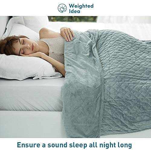 Weighted Idea Minky Weighted Blanket 20 lbs for Adult with Removable