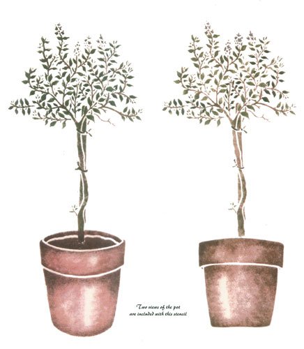 Thyme Topiary Tree Wall Stencil DEE110 by DeeSigns