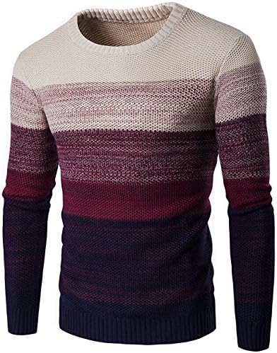 Douyou Men's Win Casual Fashion Pullover Sweater Assorted Color Knitwear(Large,Red)