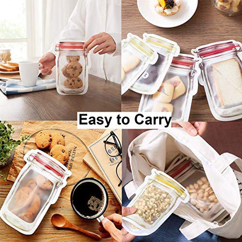 30 Pack Mason Jar Zipper Bags, Food Storage Snack Ziplock Bags