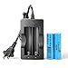 UltraFire Rechargeable Batteries 18650 Battery Charger Rechargeable Lithium Battery Button Top Battery 2200mAh MAX 3.7V (2 Pack) and 18650 Charger 18650 Battery Case for LED Flashlight Torch