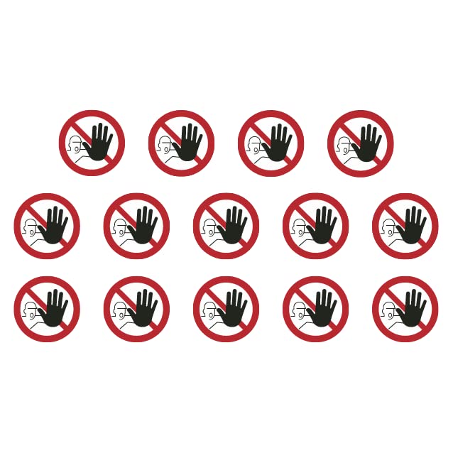 14 Stickers Zutritt für Unbefugte verboten P006 Diameter 9.5 cm UV and Weather Resistant ISO 7010 Sustainable Prohibition Sign Prohibition Sign (9.5 cm, Access Prohibited) — image 1
