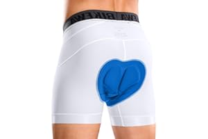 Bikewa Men's Cycling Underwear with Anti-Slip Leg Grips 4D Padded Bike Shorts MTB Liner for Bicycle Biking Riding