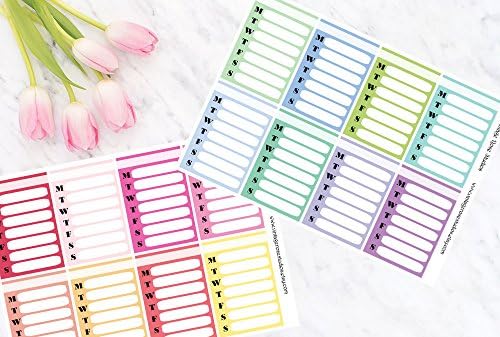 Weekly Sidebar Planner Stickers in Cool &amp; Warm Color Palette for Erin Condren LifePlanner, Filofax Kikki K, Travelers Notebook