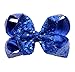 DeD 16 Pieces 8 Inch Large Sequin Hair Bows with Clips Sparly Rainbow Bow Hair Barrettes for Toddlers Kids Children Teens