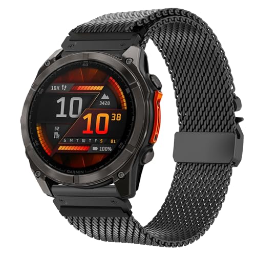 Titanium Strap for Garmin fenix 6x/6x Pro, Easy Fit 26mm Titanium Bracelet for Fenix 5x/5x Plus/7x/7x Pro/8/8 pro 51mm/3/3 HR/Tactix 7/Tactix 7 Pro/Epix Pro 51mm/Garmin Enduro 3/Descent MK1/2 /2i