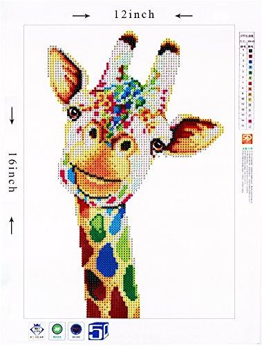 Giraffe 5D Diamond Painting Embroidery Full Drilled Cross Stitch DIY Art Craft Home Wall Decor (12 "x 16")
