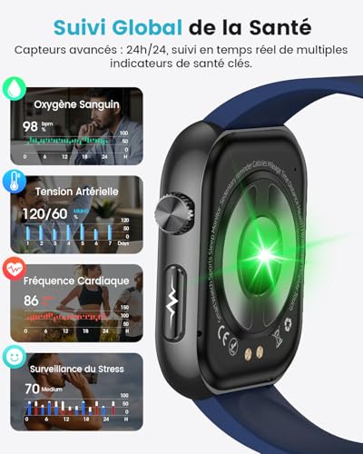 2026 New Men's Smart Watch with ECG, HRV, Blood Pressure, 1.97 Inch AMOLED Health Watch with 24H Heart Rate Tracking, SpO2, Sleep Tracking, BMI, iOS Android