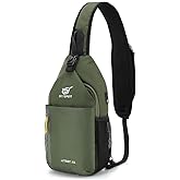 SKYSPER Sling Bag Crossbody Backpack - Chest Shoulder Cross Body Bag Travel Hiking Casual Daypack for Women Men(Army Green)