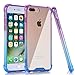 BAISRKE Clear Case for iPhone 7 Plus, Slim Shock Absorption Protective Case Soft TPU Bumper & Hard Plastic Back Cover Phone Cases for iPhone 7 Plus / 8 Plus 5.5 inch - Blue Purple Gradient