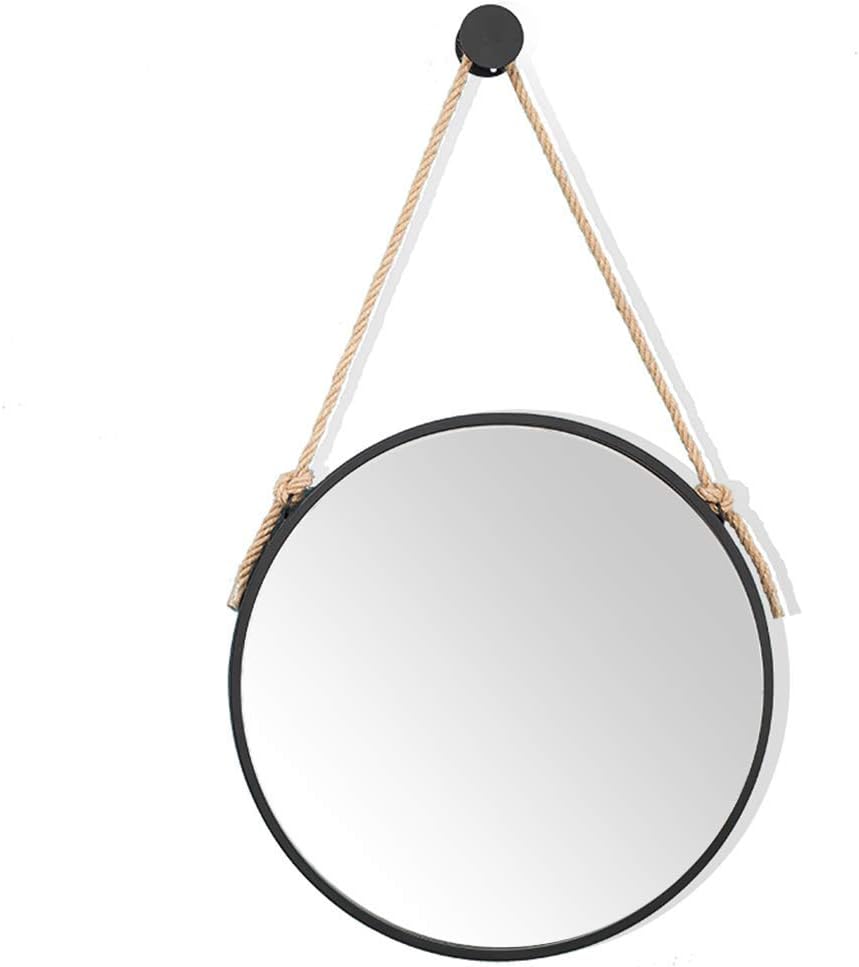 WFH Espejos de maquillaje de vanidad HD redondos con cuerda de cáñamo