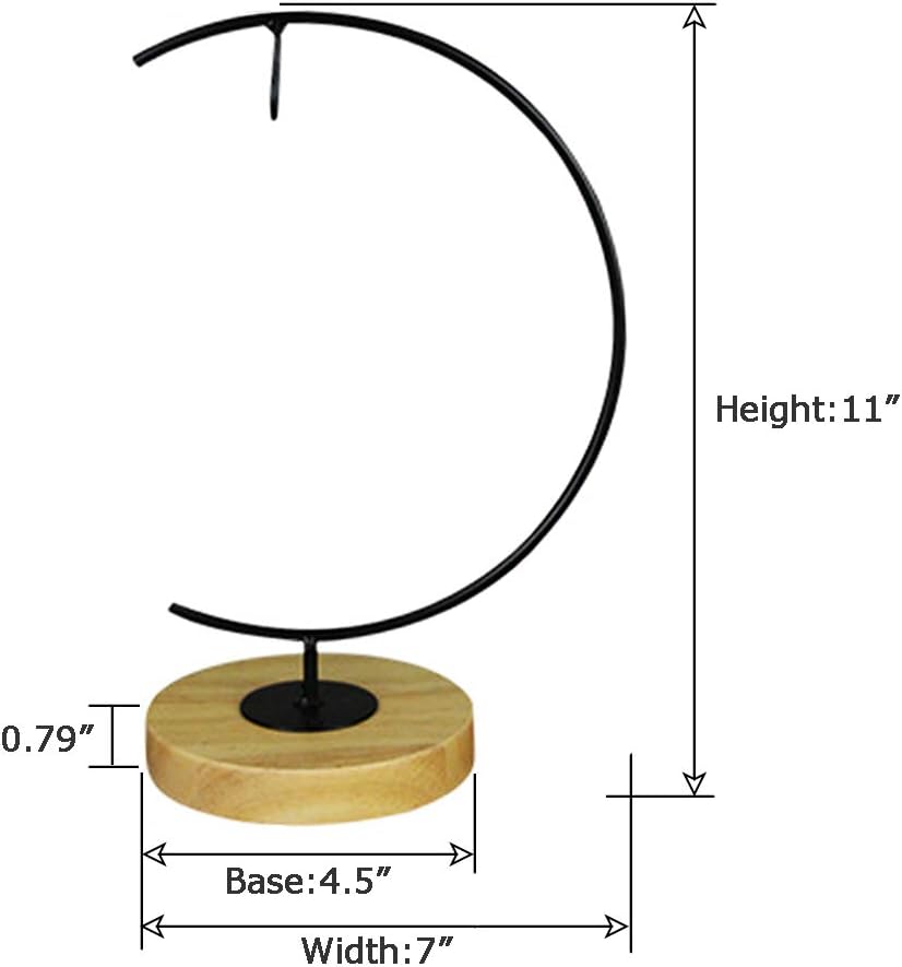 Fosinz Ornament Display Stand Wood Iron Hanging Stand Holder Hooks for Hanging Glass Globe Air Terrarium Ball Christmas Ornament Home Wedding Decoration - Image 3