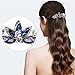 Kicosy Barrettes for Women 3 Pack Vintage Shining Rhinestone Hair Barrettes Metal Flower Butterfly French Clip Faux Crystal Hair clip Spring Hair Barrette,Black and Navy (Pattern-A(3PCS))