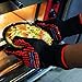 Platinum UMD 932F Oven and BBQ Mitts Cut Heat Resistant Gloves,Chef Supplies Accessories,100% Cotton Lining, Stripes for Ultimate Grip, Perfect for Kitchen, Baking, Grilling, Barbecue EN407 Certified