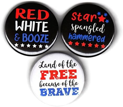 Set of Three Pins, 4th of July Independance Day Pins