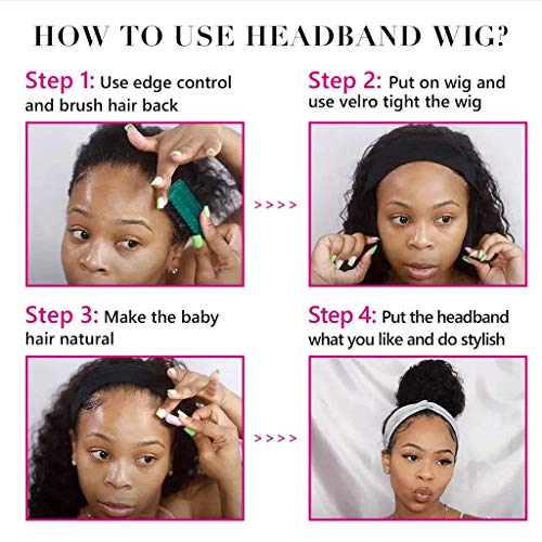 Headband-Wig-Human-Hair-Water-Wave-None-Lace-Front-Wigs-for-Black-Women-Jerry-Curly-Glueless-Brazilian-Virgin-Hair-Machine-Made-Headband-Scarf-Wigs-Natural-Color-150-Density-20-Inch