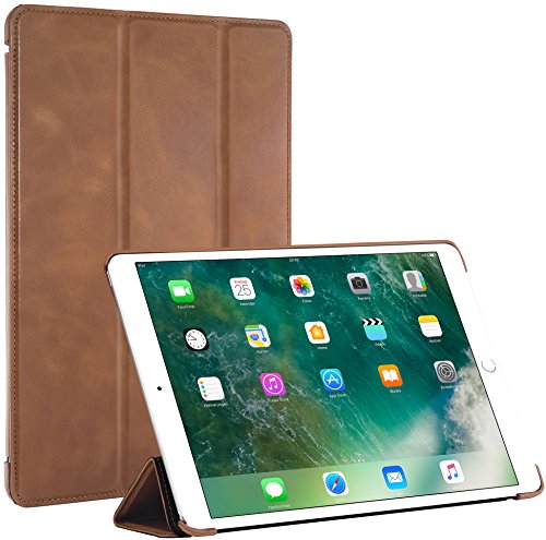 StilGut iPad 10.5 Case, Leather Flip Cover with Stand Function and Auto Sleep Wake Feature for Apple iPad Pro 10.5 Inch, Cognac Brown