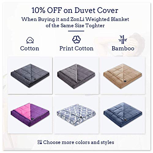 ZonLi 48''x72'' Cream Cooling Bamboo Duvet Cover for Summer, Removable