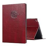iPad Air Vintage Pattern Protective Case, Miniko(TM) [Book Style] Classic Case Cover Vintage Premium PU Leather Smart Case Auto Sleep Wake Slim Fit Multi Angle Stand for Apple iPad Air Red