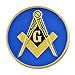 Square & Compass Round Blue & Gold Car Auto Emblem - 3