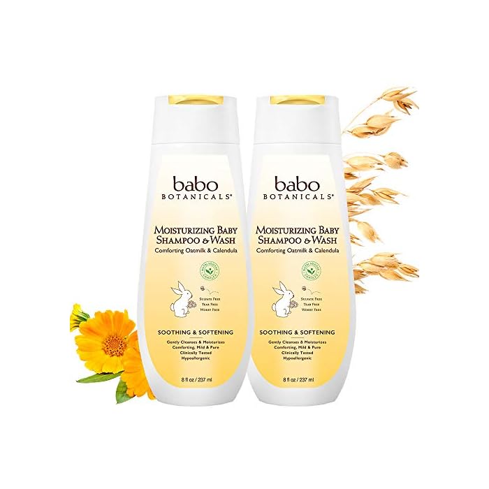 BABO Botanicals Moisturizing Baby 2-in-1 Shampoo & Wash with Oatmilk & Organic Calendula