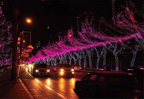 Xmas Candy 20 Meters 200 LEDs Fairy String Light Window Curtain Wedding Party Halloween Christmas Garden Bedroom Outdoor Indoor Wall Decorations (Purple, 8 modes,tail plug )