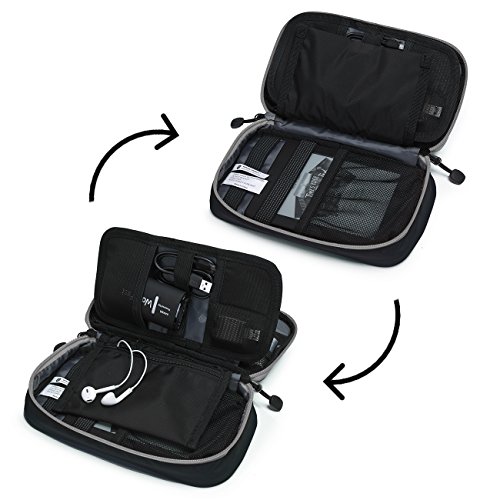 BAGSMART Electronic Organizer Travel Cable Organizer Bag Portable Electronic Accessories Bag for Cable, USB, Black and Grey - Thumbnail 2