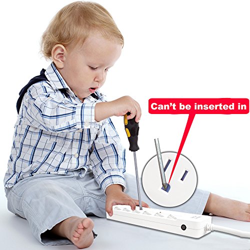 Power Strip Surge Protector Double Child Safety Surge Protector Power Strip Baby Child Proof Power Strip Surge Protector Baby Child Safe Surge Protector Power Strip Extension Cord Outlet Extender - Thumbnail 2
