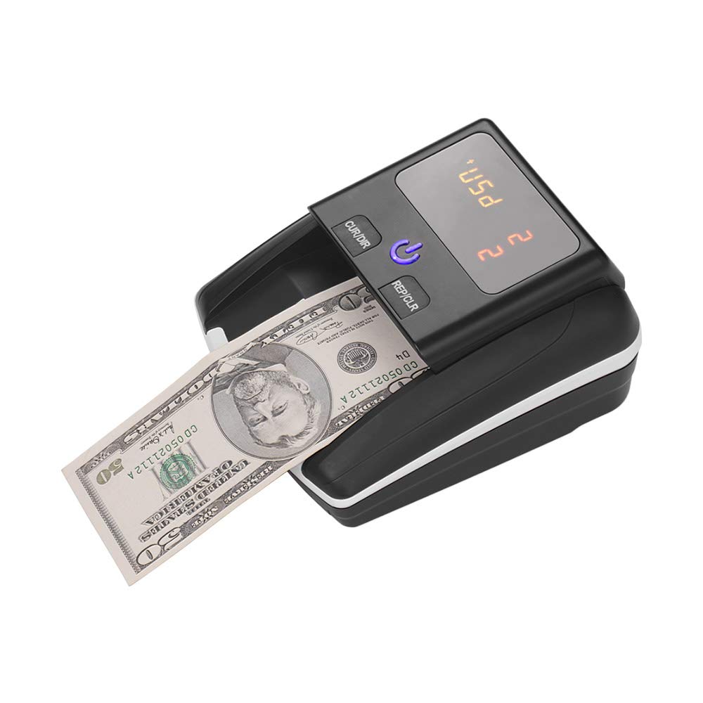 Aibecy Portable Small Banknote Bill Detector Denomination Value Counter UV/MG/IR Detection with Battery Counterfeit Fake Money Currency Cash Checker ...