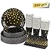 Black and Gold Party Supplies - 200PCS Disposable Black Paper Plates Dinnerware Set Gold Dots 50 Dinner Plates 50 Dessert Plates 50 Cups 50 Napkins Wedding Birthday Party Baby Shower Christmas
