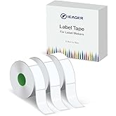 iEager Label Maker Tape, D30 Label Tape Thermal Sticker for Mini Label Machine, Compatible with D30 Label Printer, White, 15mm x 50mm, Set of 3