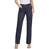 Rasutina Women Stretchy Chino Pants High Waisted Cargo Pants Women's Casual Straight Leg Pants Fall Cotton Trousers