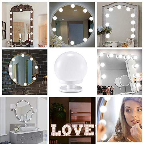 Velouer Vanity Mirror Lights Kit,10 Hollywood Style led Bulbs for Dressing Vanity Set Bedroom Bathroom, Makeup Lights Decorative,Best Gift for Anniversary, Christmas (Mirror Not Included) …
