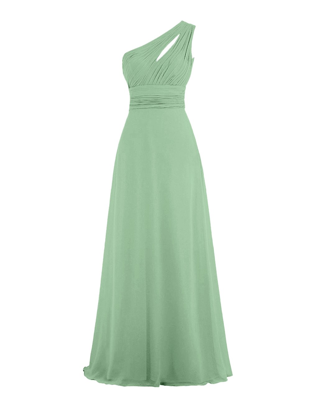 Lafee Bridal Simple One Shoulder Bridesmaid Dresses Long Chiffon Prom