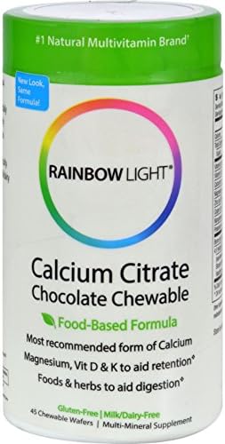 2Pack! Rainbow Light Calcium Citrate Chocolate Chewables - 45 Chewable Wafers