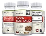 Vitakore Yacon Root Extract Supplement (60 Veggie Capsules) Organic Fiber and Detoxifying Support | Fortify Digestion, Support Natural Weight Loss | 500mg