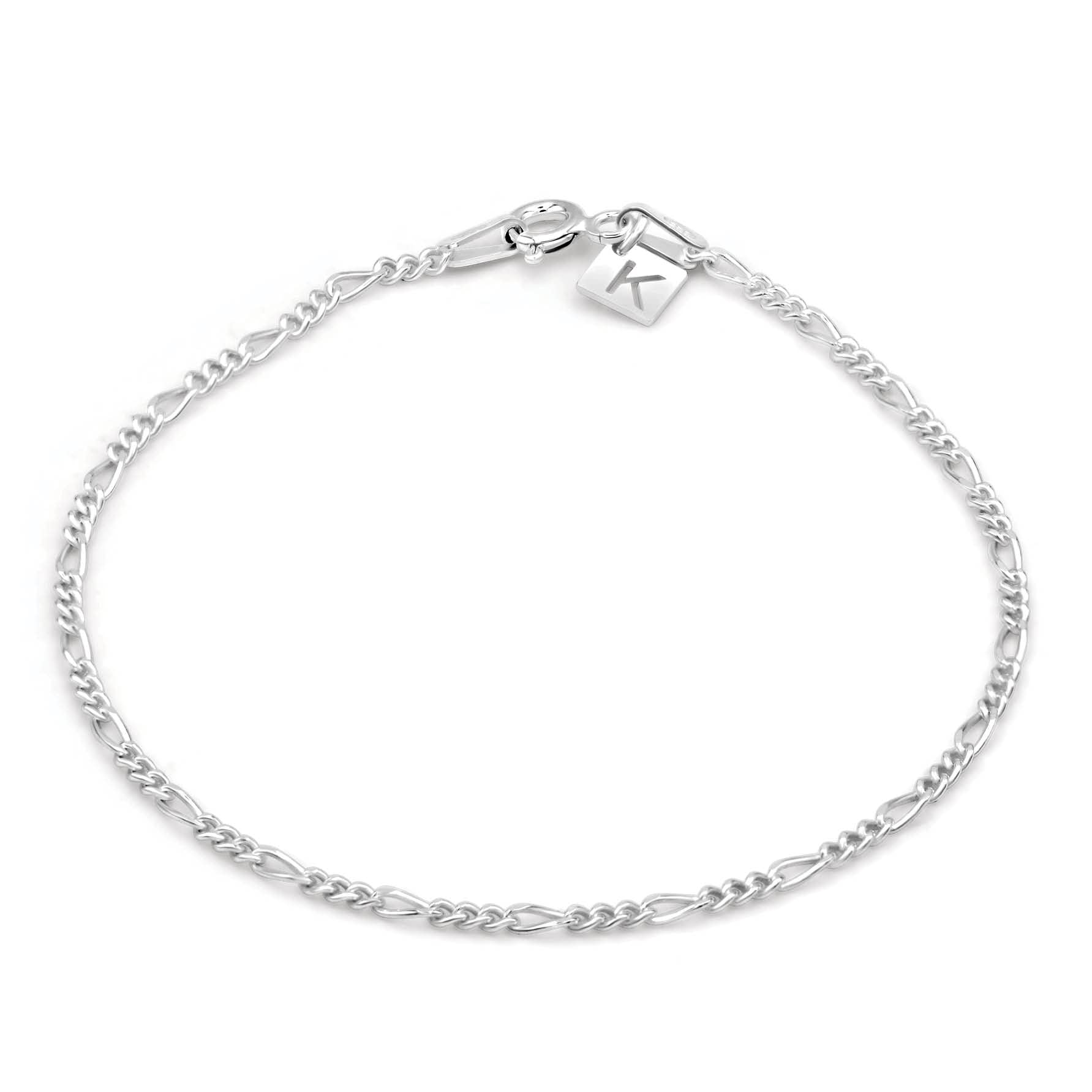KEZEF Sterling Silver Figaro Chain Link Necklace Italian 2mm 11 Inch — image 1