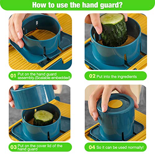 FUHUIM Mandoline Slicer, 7 in 1 Adjustable Vegetable Slicer, Fits for