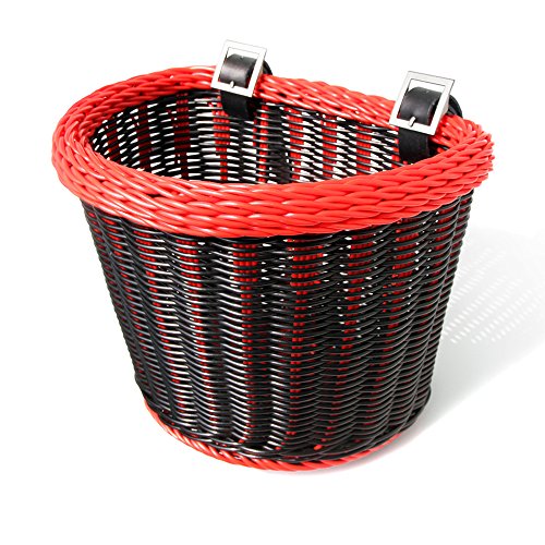 Colorbasket Junior Front Handlebar Bike Basket - Black with Red Trim