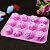 PsmGoods 12 Cavities Flower Silicone Cake Mold Tray Bread Chocolate Jelly Candy Baking Mould DIY Mold (Pink)