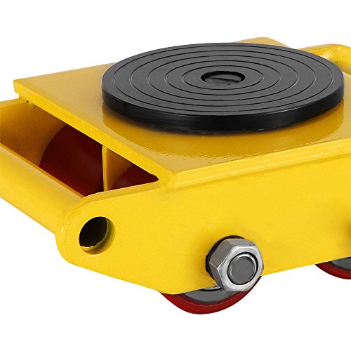 PROMOTOR Industrial Machinery Mover 12 Ton 26456 lbs, Machinery Skate with w/Steel Rollers Cap 360 Degree