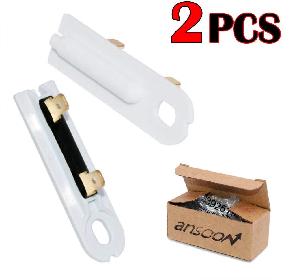 3392519 Dryer Thermal Fuse Replacement Part For Whirlpool Kenmore Maytag Roper Admiral Estate Sears (2 PACK)