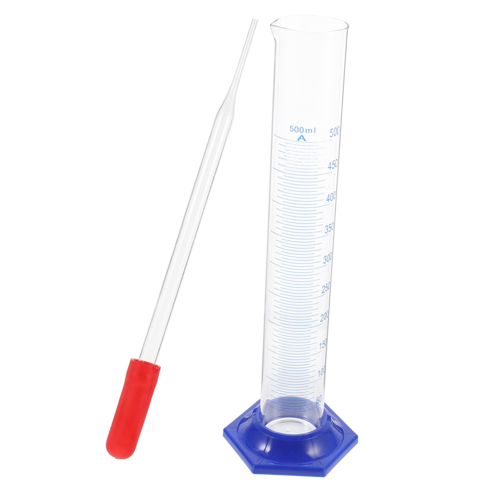 2Pcs 500ml Glass Measuring Cylinder Dropper Set Laboratory Chemistry Equipment
